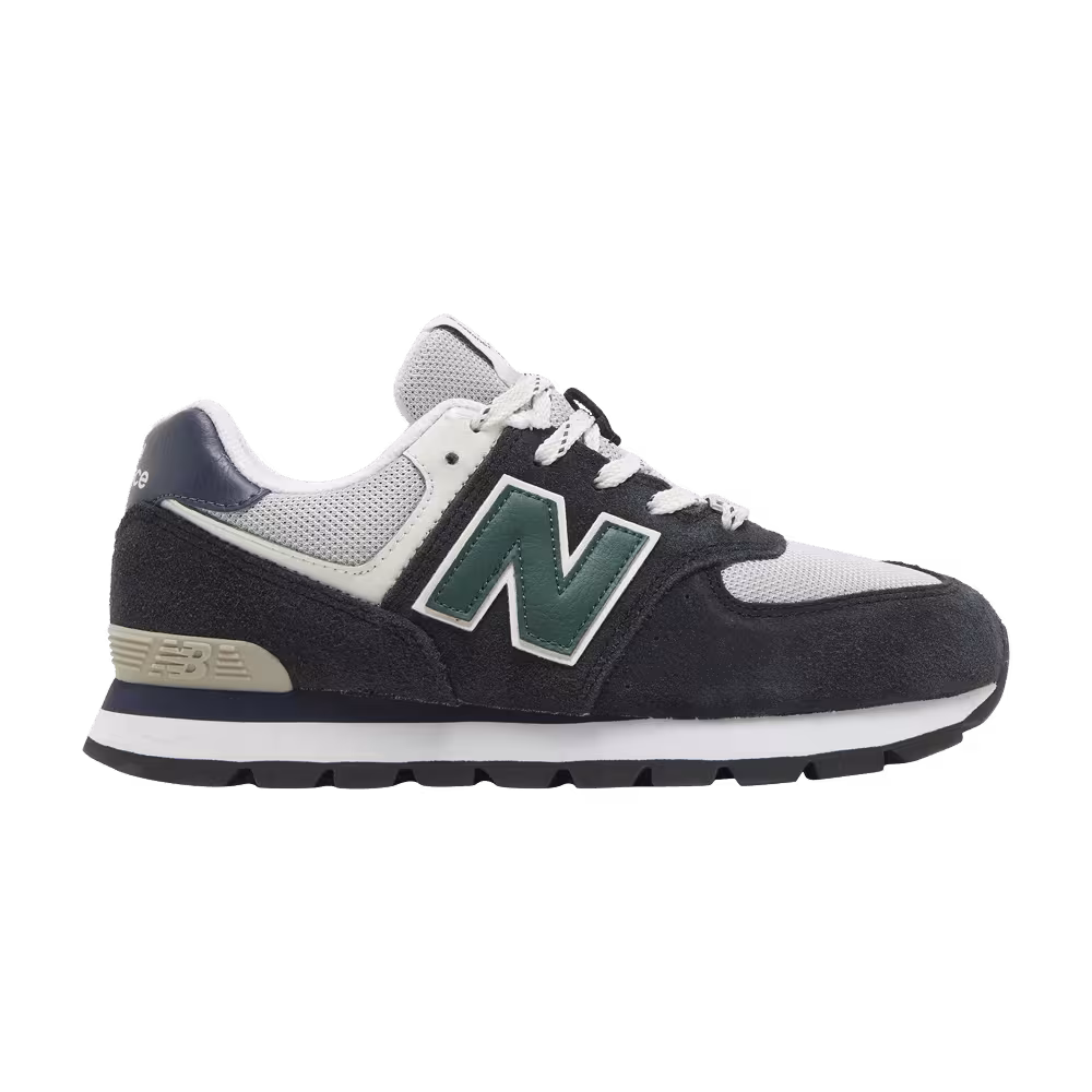 New Balance 574 Big Kid Black Nightwatch Green