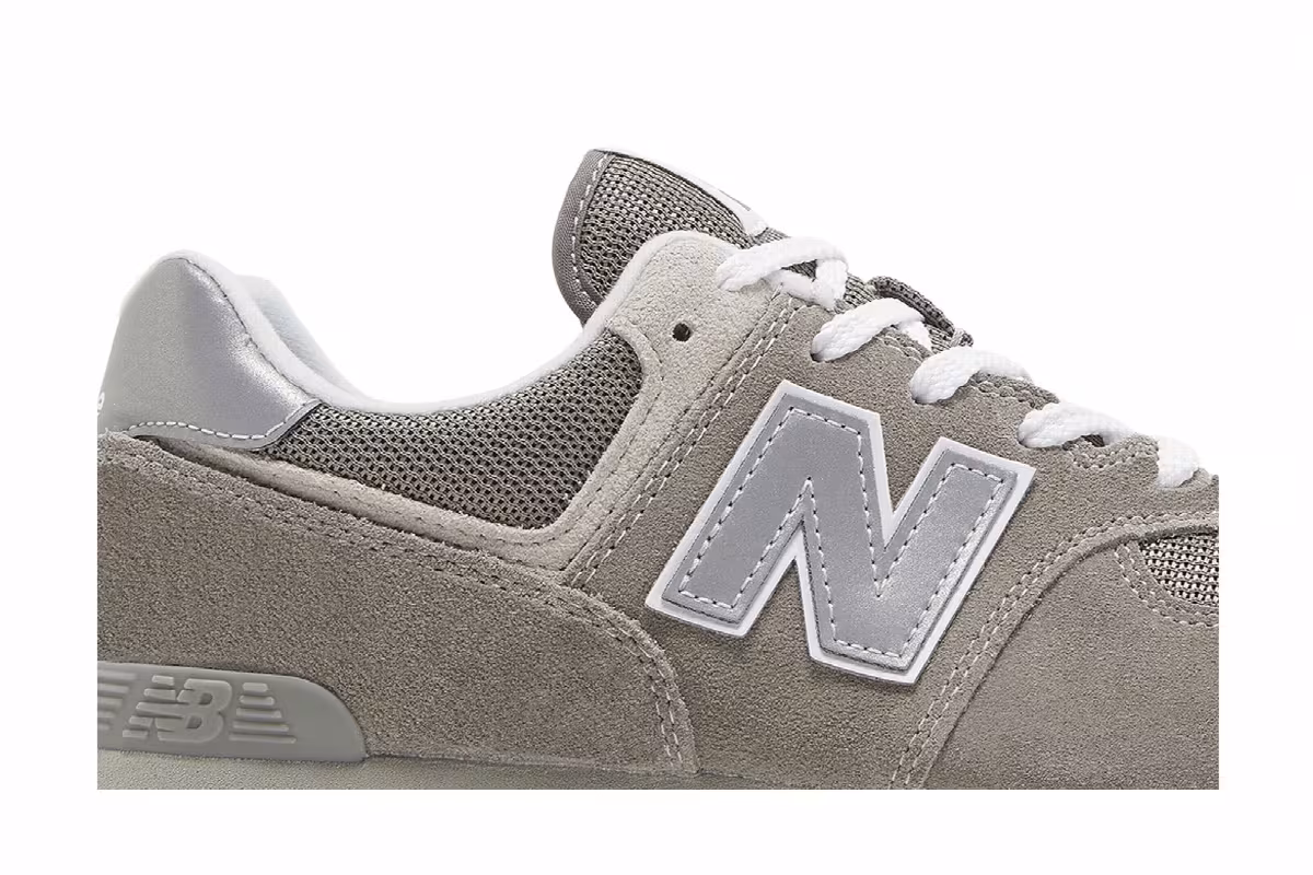 New Balance 574 Big Kid Core Pack - Grey White, view 3