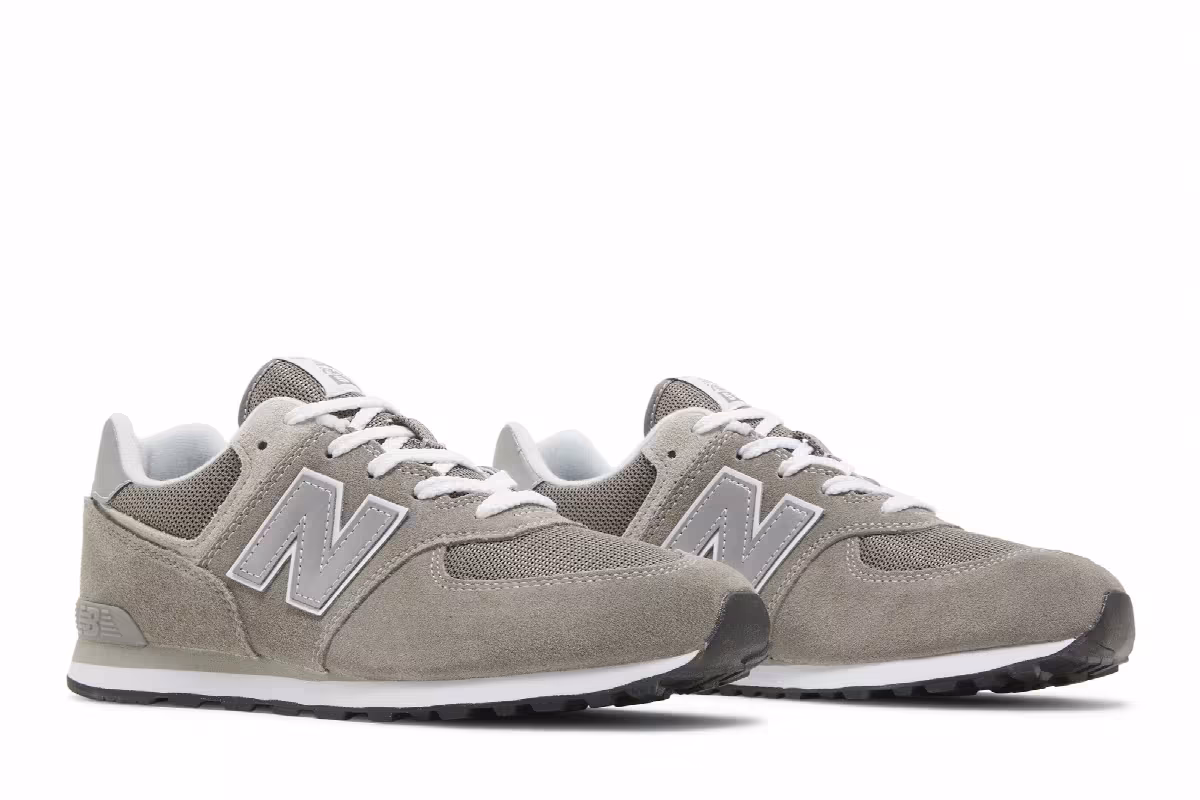 New Balance 574 Big Kid Core Pack - Grey White, view 9