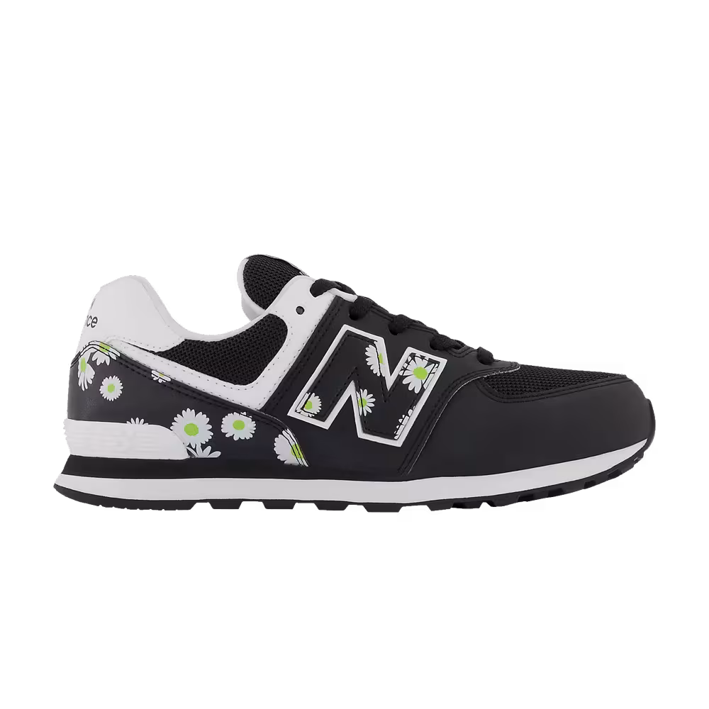 New Balance 574 Big Kid Black Florals