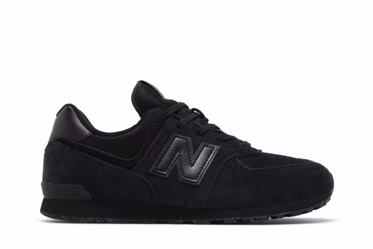New Balance 574 Big Kid Wide Core Pack - Black, view 2