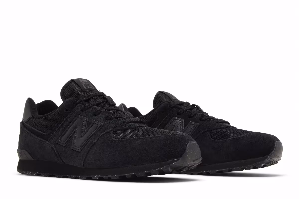 New Balance 574 Big Kid Wide Core Pack - Black, view 9