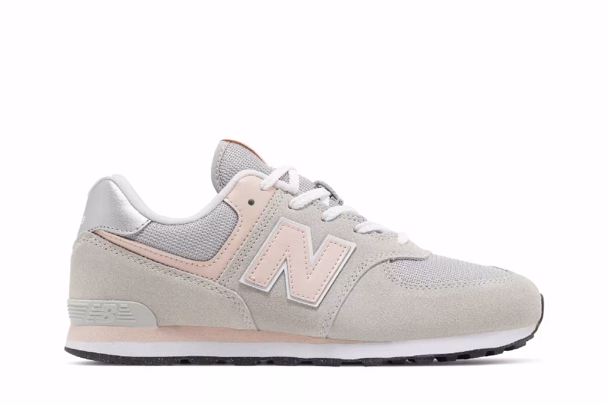 New Balance 574 Big Kid Wide Core Pack - Rain Cloud Pink Haze, view 2