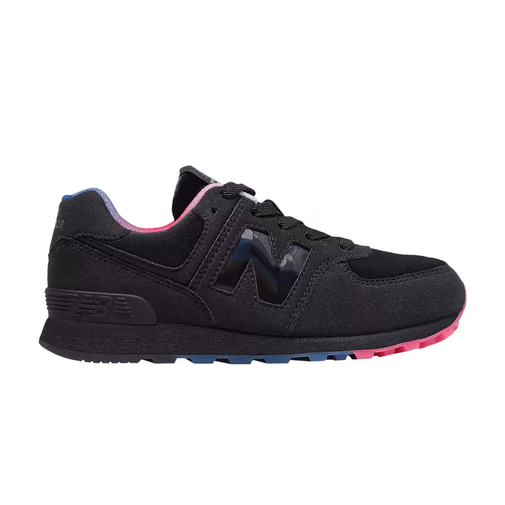 New Balance 574 Little Kid Black White