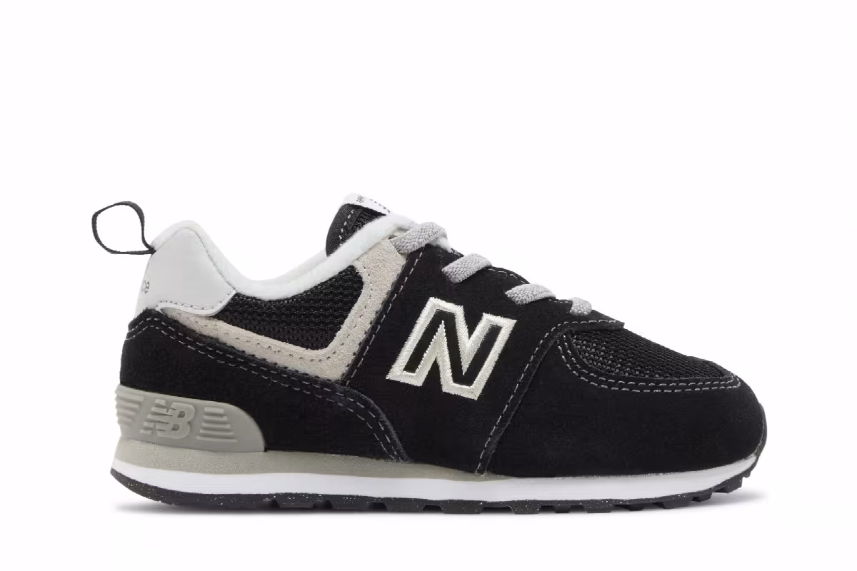 New Balance 574 Bungee Toddler Wide Core Pack - Black White, view 2