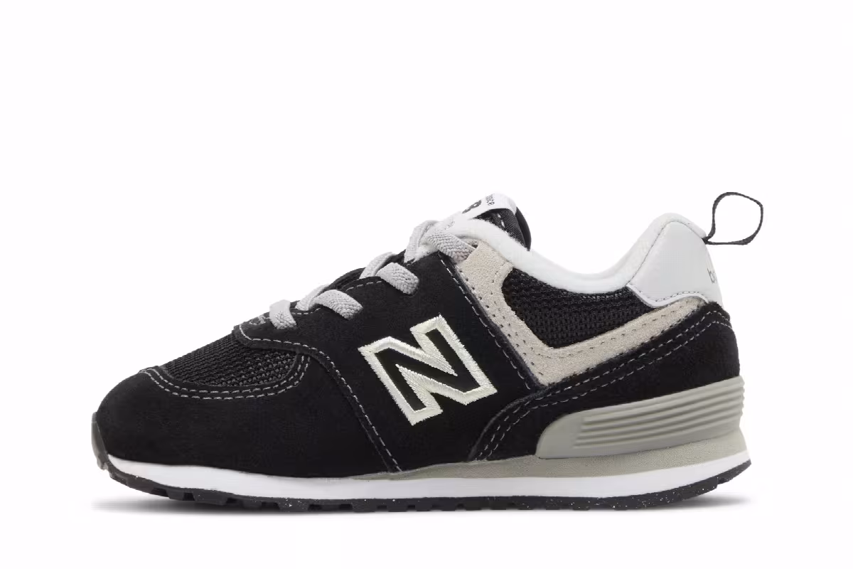 New Balance 574 Bungee Toddler Wide Core Pack - Black White, view 4