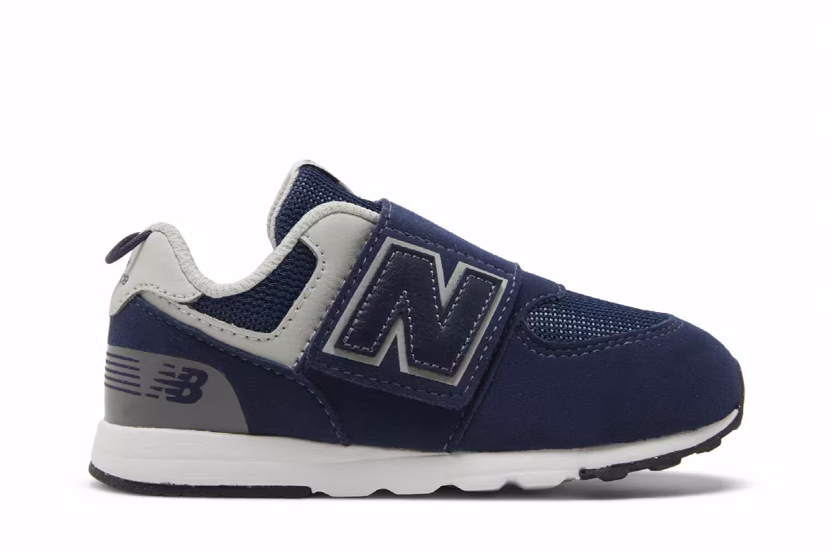 New Balance 574 New-B Hook & Loop Toddler Navy White, view 2