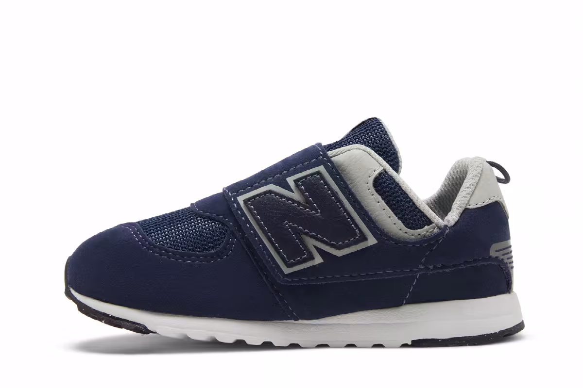 New Balance 574 New-B Hook & Loop Toddler Navy White, view 4