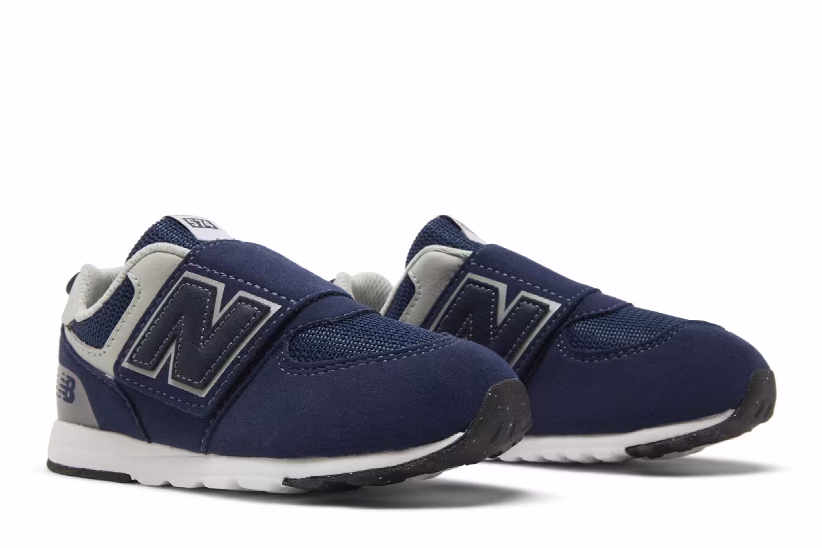 New Balance 574 New-B Hook & Loop Toddler Navy White, view 9