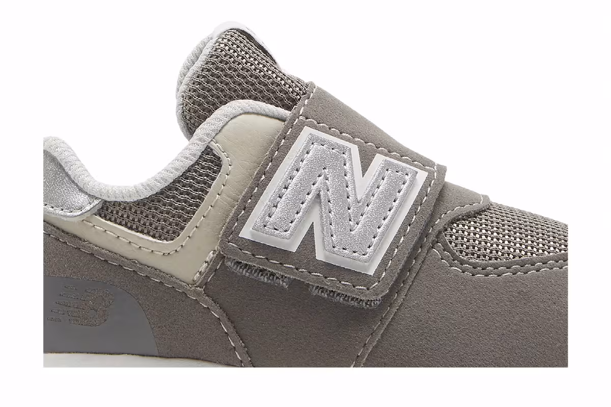 New Balance 574 New-B Hook & Loop Toddler Wide Rain Cloud Silver Metallic, view 3