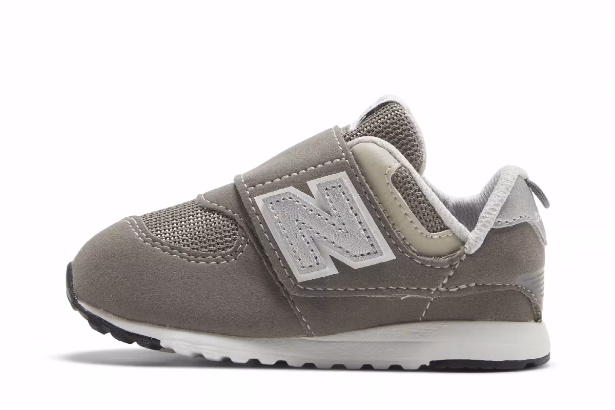 New Balance 574 New-B Hook & Loop Toddler Wide Rain Cloud Silver Metallic, view 4