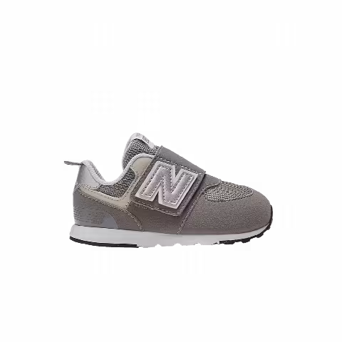 New Balance 574 New-B Hook & Loop Toddler X-Wide 'Rain Cloud Silver Metallic'
