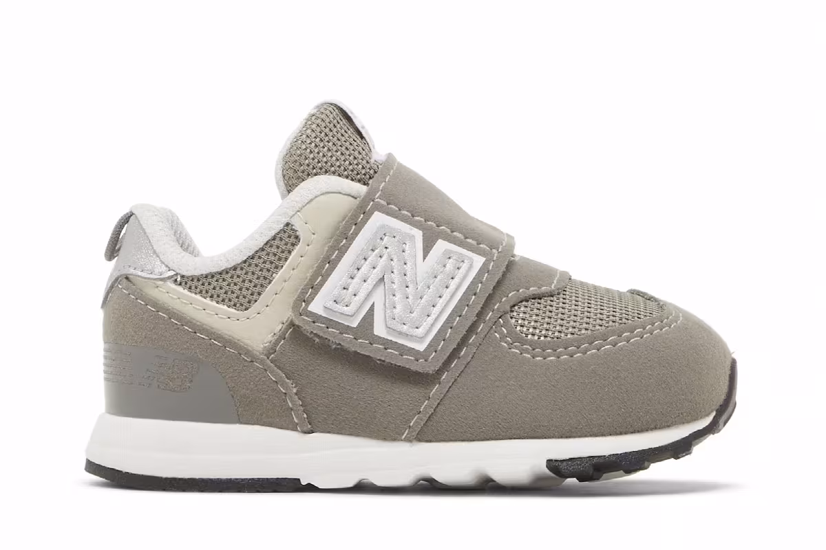New Balance 574 New-B Hook & Loop Toddler Rain Cloud Silver Metallic, view 2