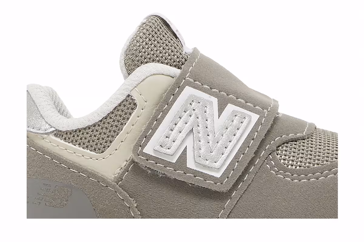 New Balance 574 New-B Hook & Loop Toddler Rain Cloud Silver Metallic, view 3