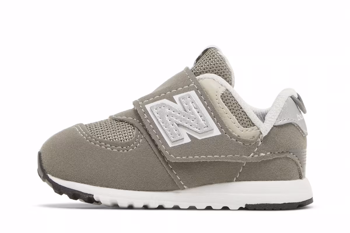 New Balance 574 New-B Hook & Loop Toddler Rain Cloud Silver Metallic, view 4