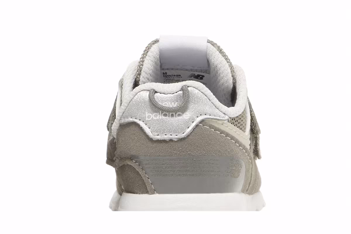 New Balance 574 New-B Hook & Loop Toddler Rain Cloud Silver Metallic, view 8