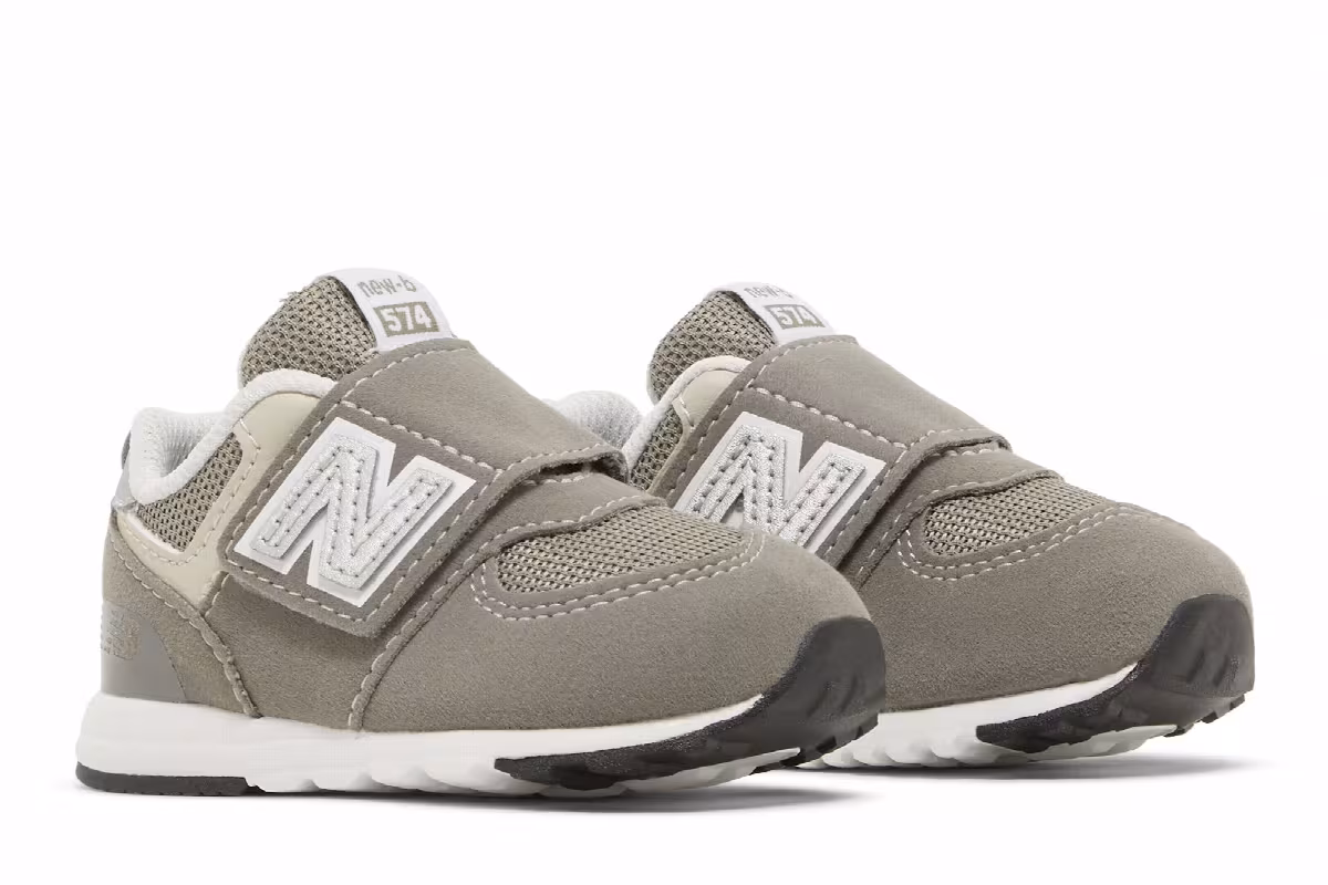 New Balance 574 New-B Hook & Loop Toddler Rain Cloud Silver Metallic, view 9