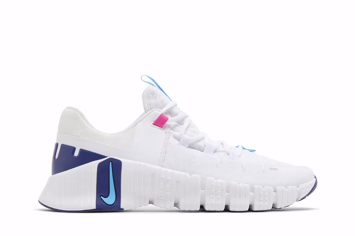 Nike Women's Free Metcon 5 White Aquarius Blue, view 2