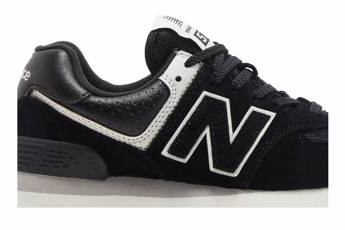 New Balance Women's 574+ Black White, view 3