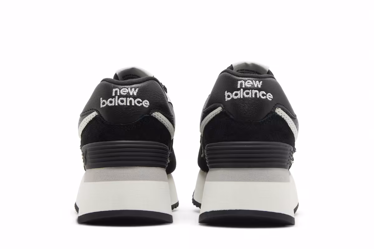 New Balance Women's 574+ Black White, view 7