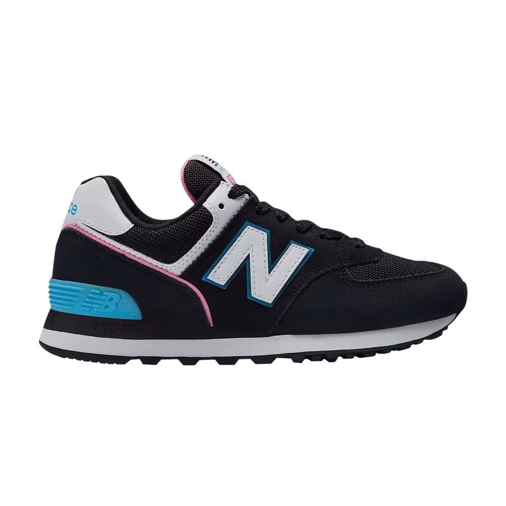 New Balance Women's 574 Black Vibrant Sky Pink