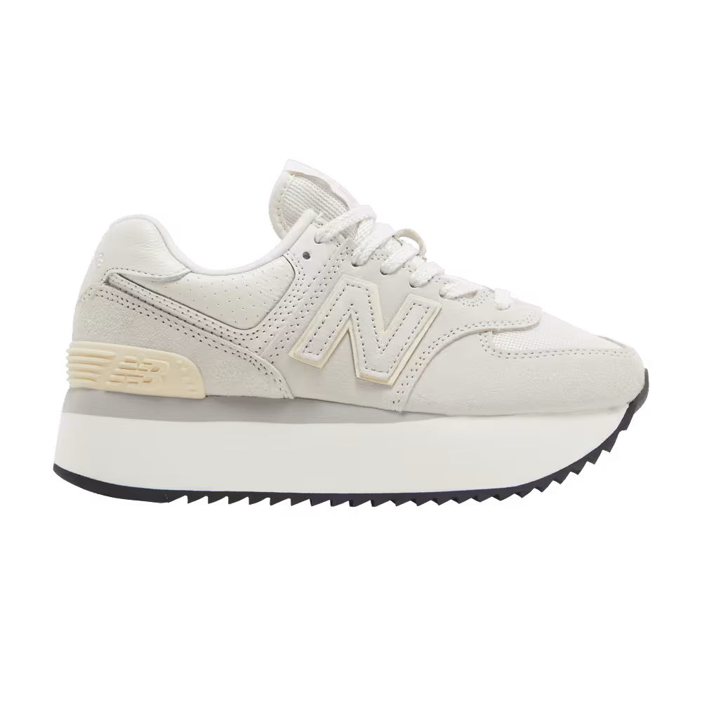 New Balance Women's 574+ White Grey