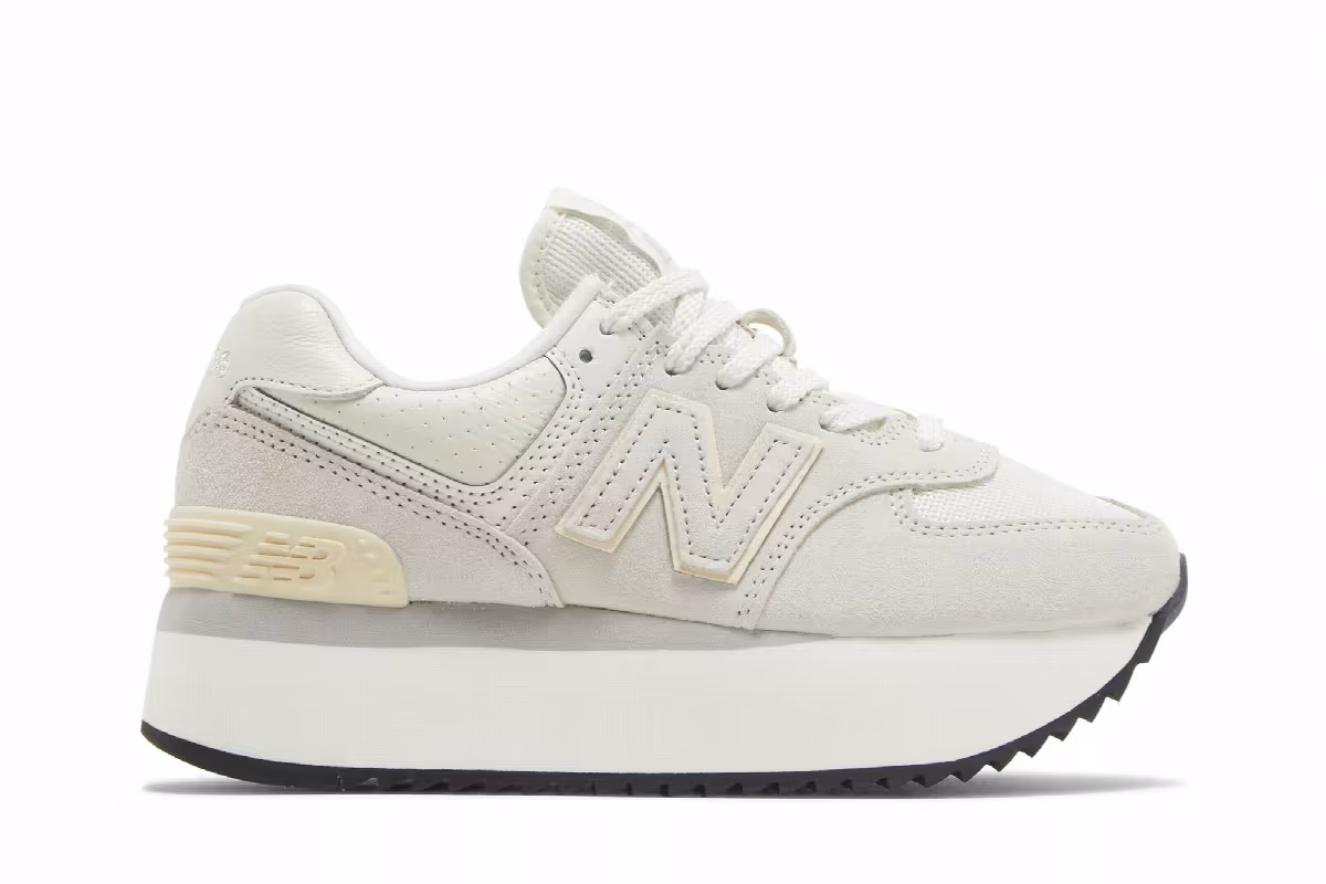 New Balance Women's 574+ White Grey, view 2