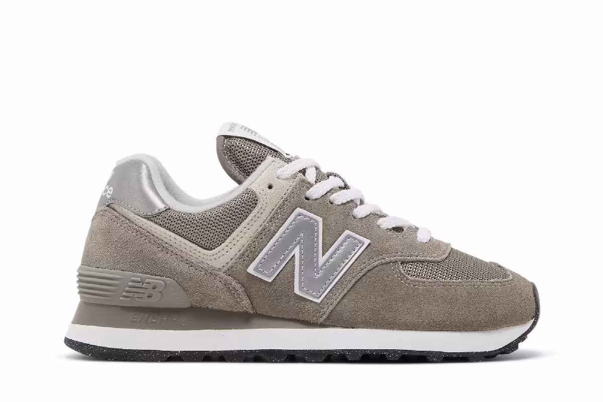 New Balance Women's 574 Core Grey White, view 2