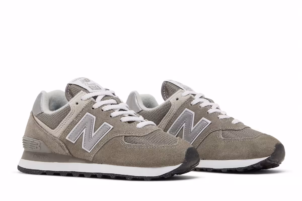 New Balance Women's 574 Core Grey White, view 9