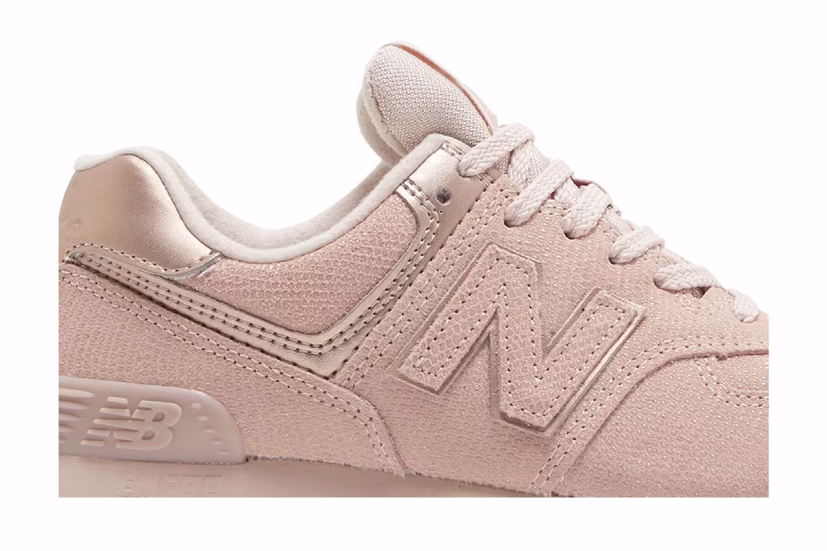New Balance Women's 574 Pink Reptile, view 3