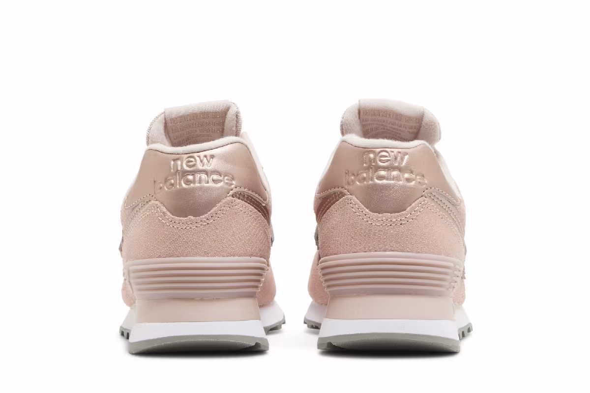 New Balance Women's 574 Pink Reptile, view 7