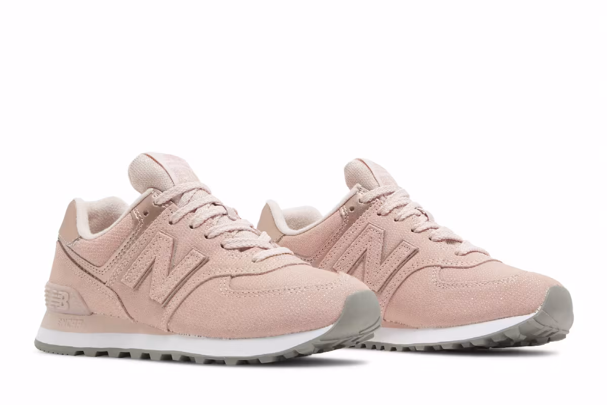 New Balance Women's 574 Pink Reptile, view 9