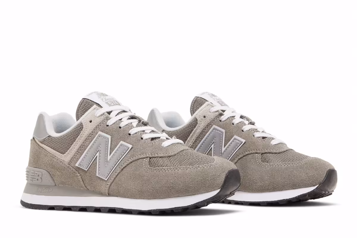 New Balance Women's 574 Core Wide Grey White, view 9