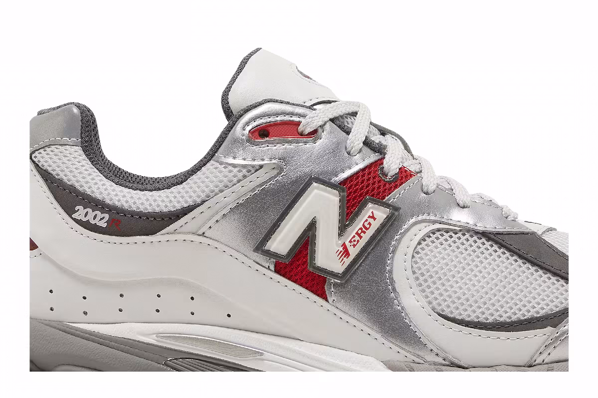 New Balance 2002R Silver Metallic Team Red, view 3