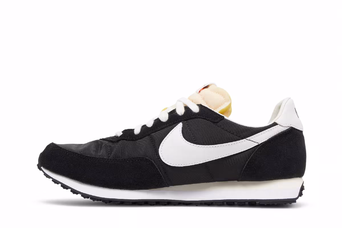 Nike Waffle Trainer 2 GS Black White, view 4