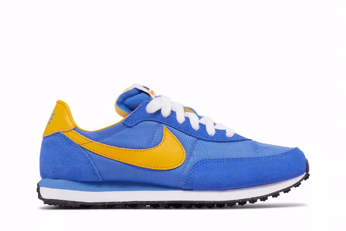 Nike Waffle Trainer 2 GS Medium Blue University Gold, view 2