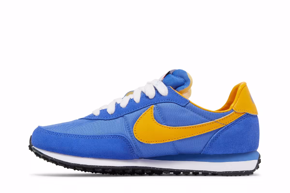 Nike Waffle Trainer 2 GS Medium Blue University Gold, view 4