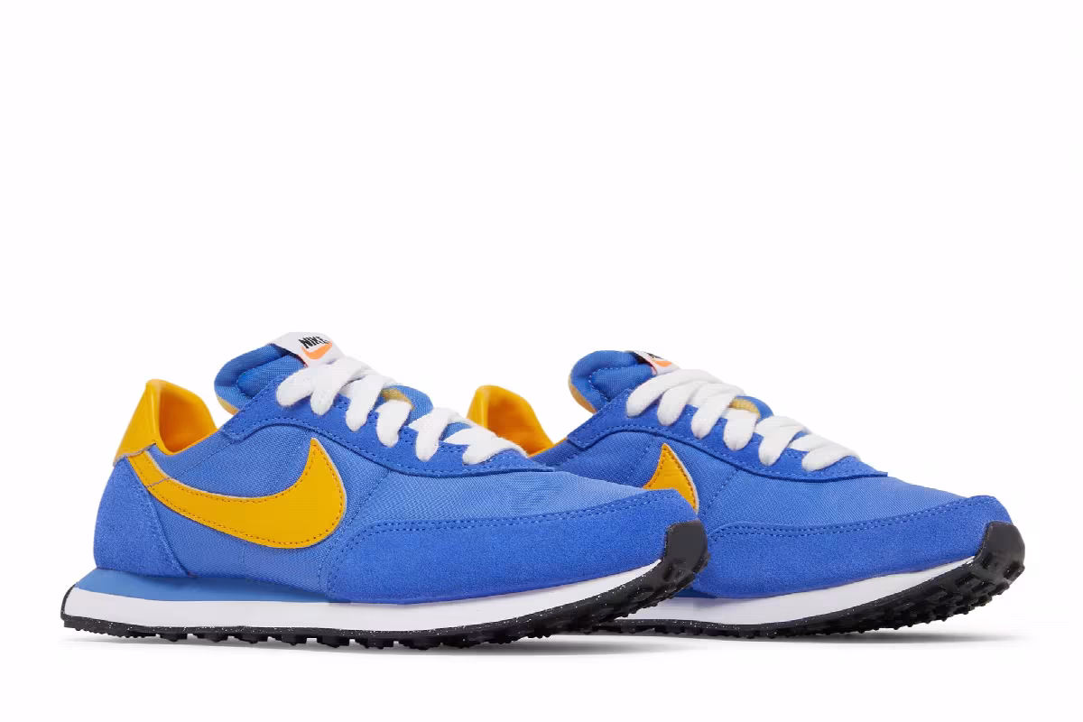Nike Waffle Trainer 2 GS Medium Blue University Gold, view 9