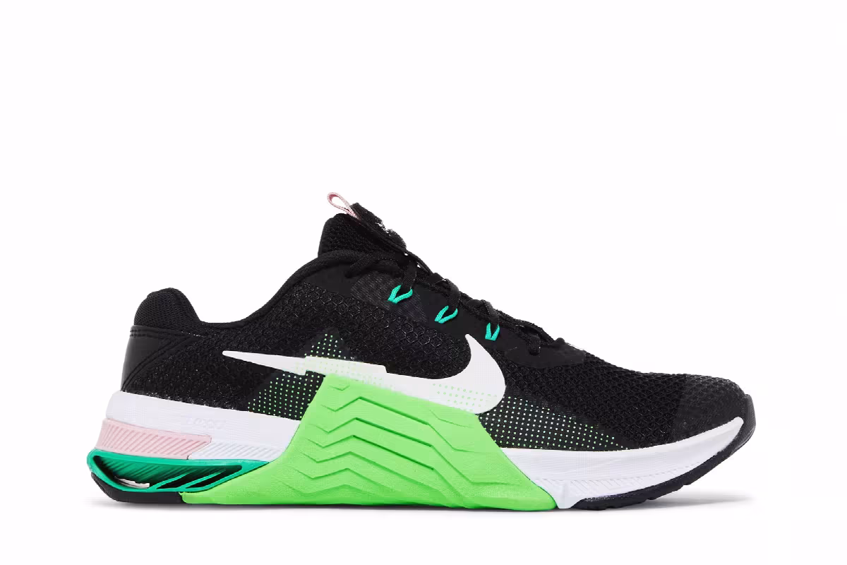 Nike Women's Metcon 7 Black Green Strike, view 2
