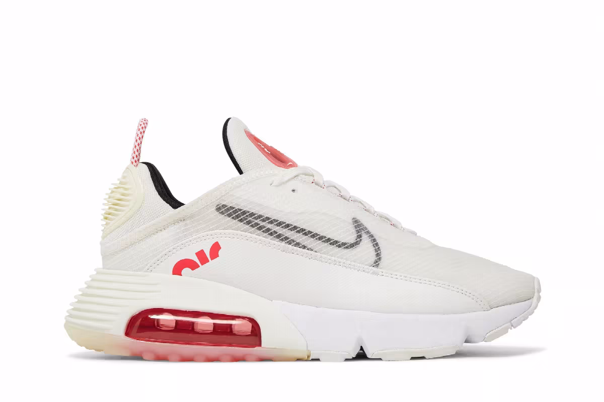 Nike Women's Air Max 2090 White Siren Red, view 2