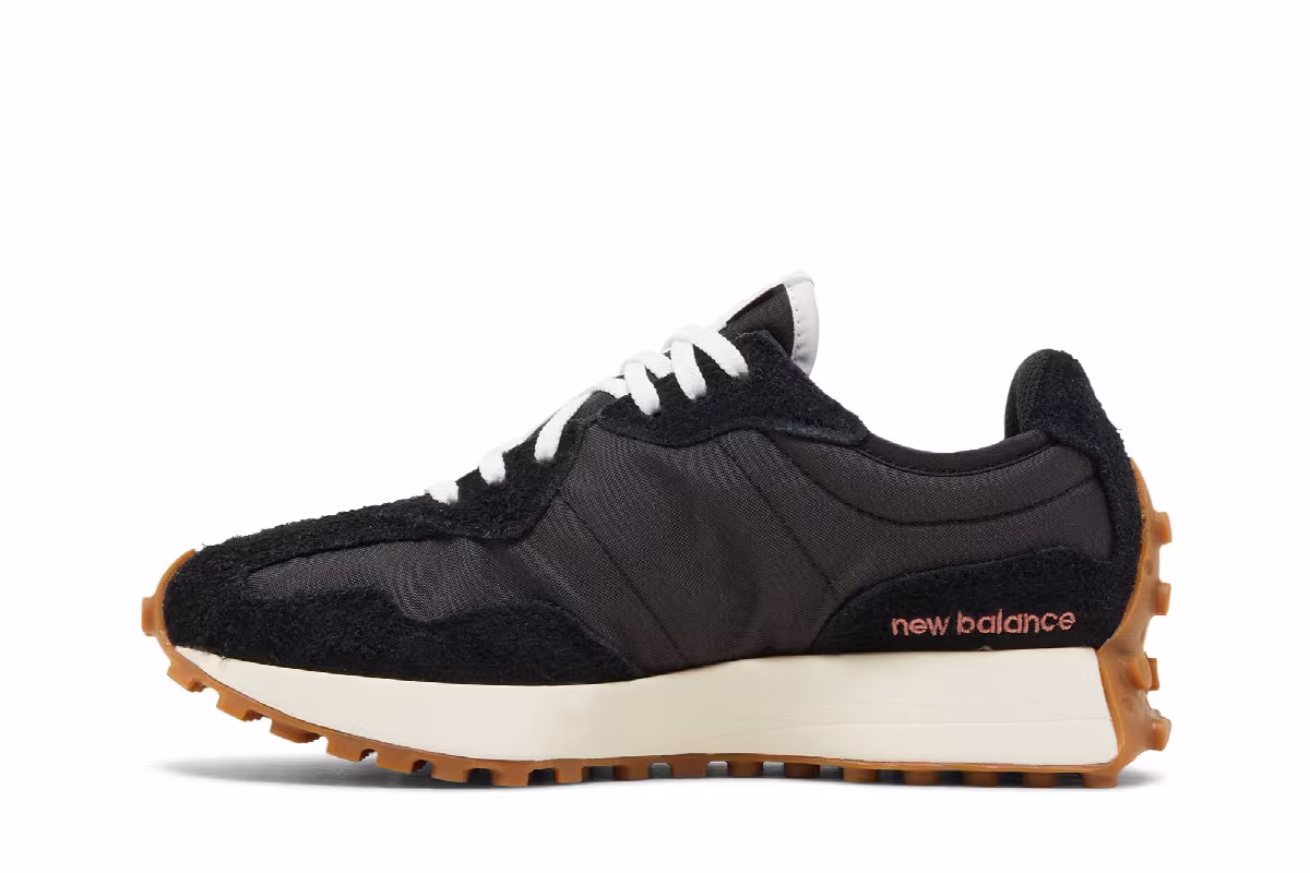 New Balance Women's 327 Black White Gum, view 4