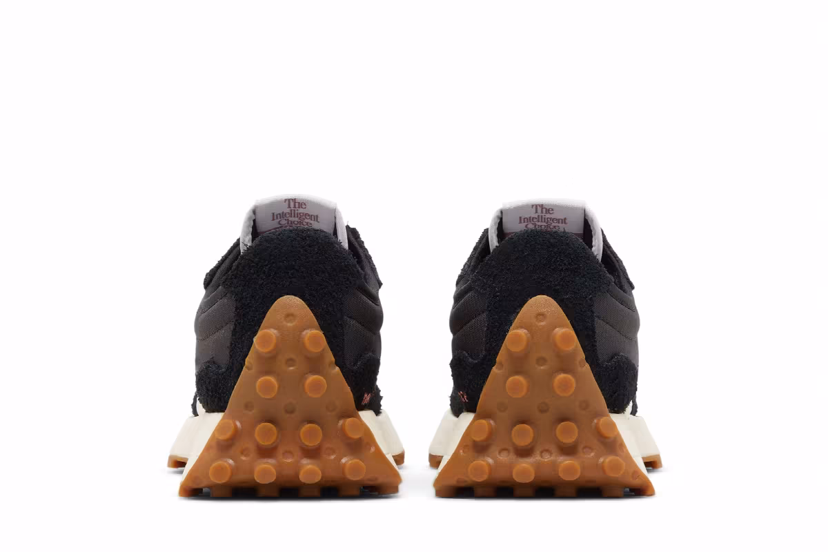 New Balance Women's 327 Black White Gum, view 7