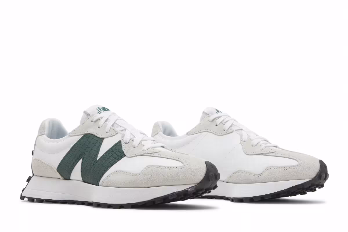 New Balance Women's 327 Nightwatch Green Crocodile, view 9
