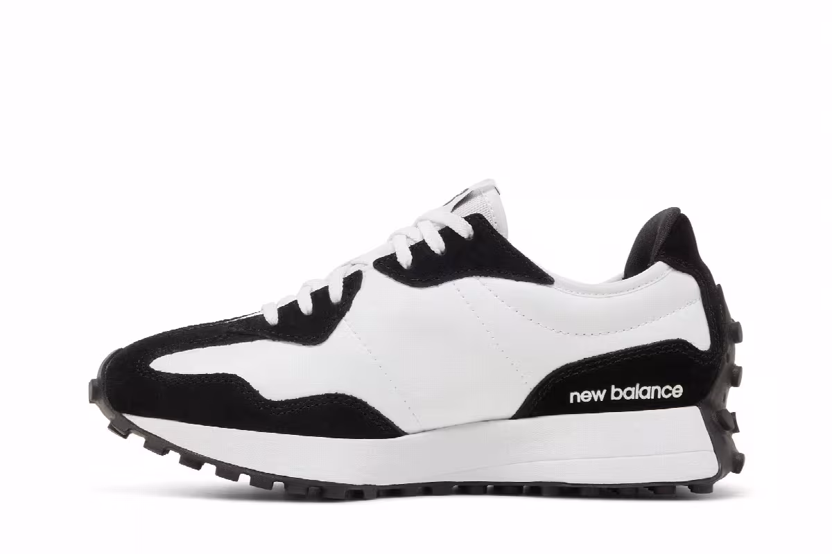 New Balance Women's 327 Black White Crocodile, view 4