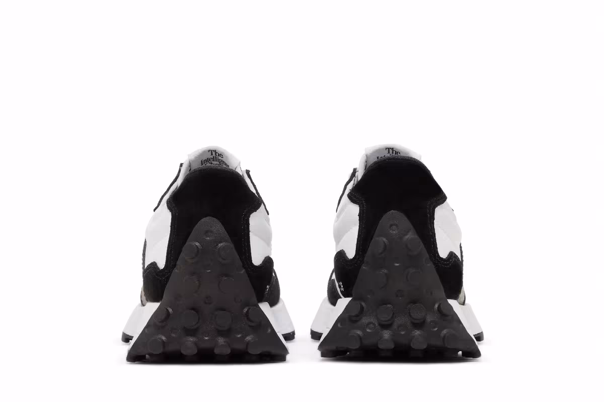 New Balance Women's 327 Black White Crocodile, view 7