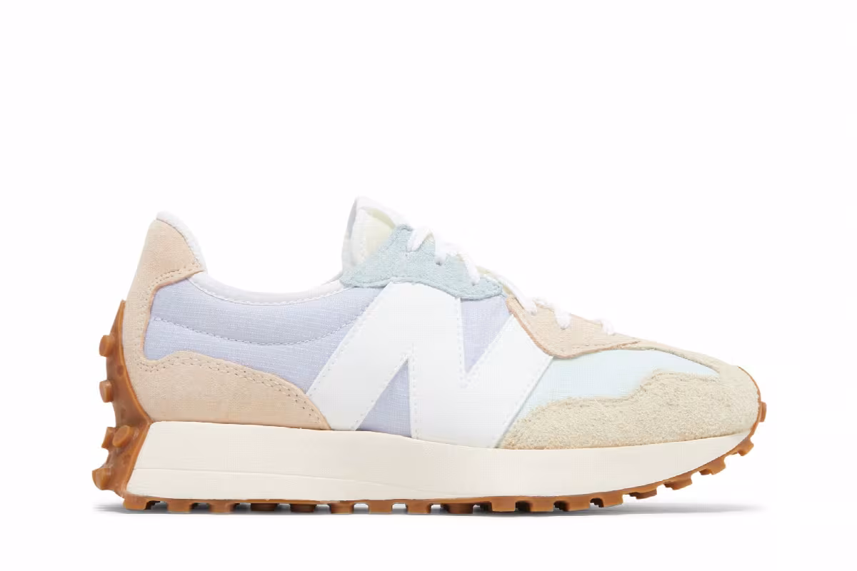 New Balance Women's 327 White Morning Fog Gum, view 2
