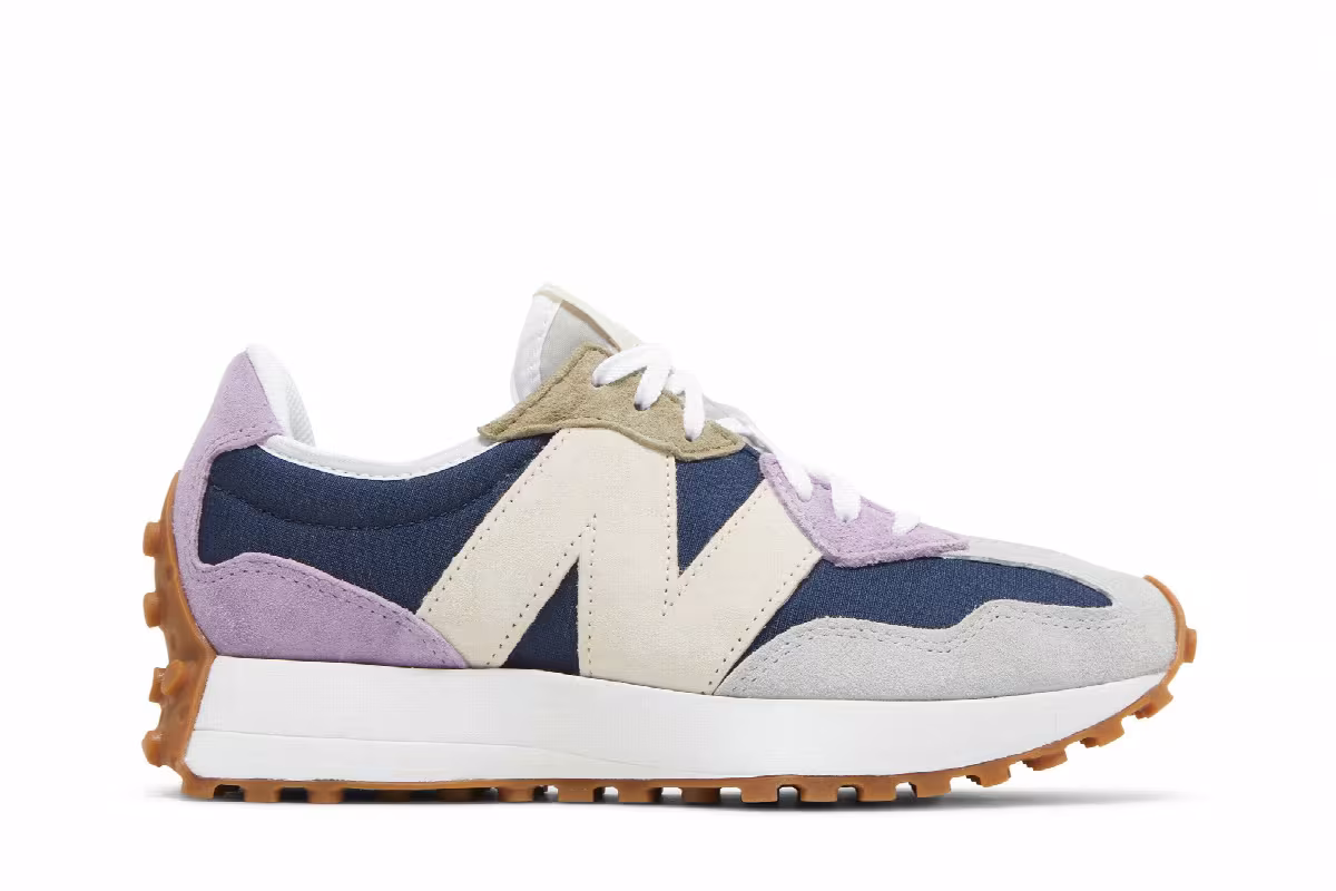 New Balance Women's 327 Natural Indigo Raw Amethyst, view 2