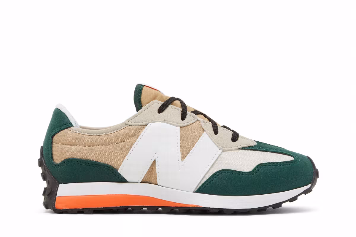 New Balance 327 Big Kid Nightwatch Green Incense, view 2