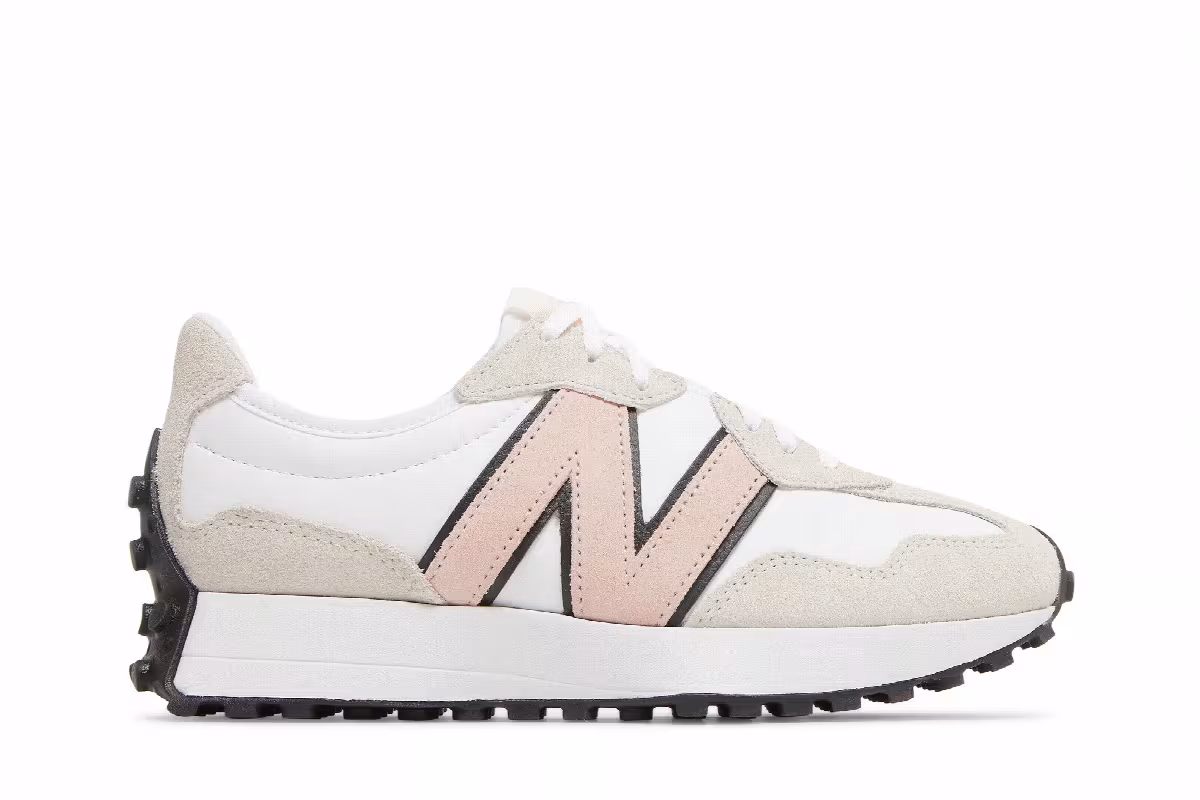 New Balance Women's 327 White Pink Haze, view 2