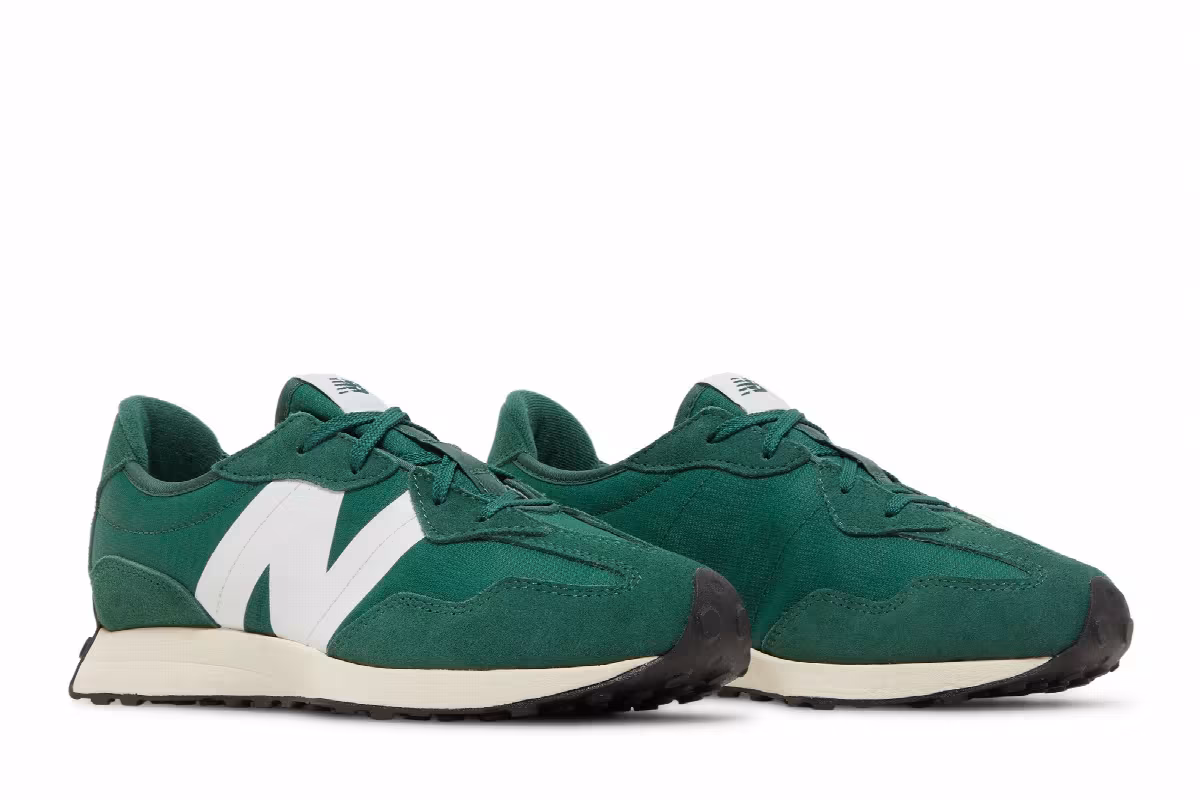 New Balance 327 Big Kid Team Forest Green, view 9